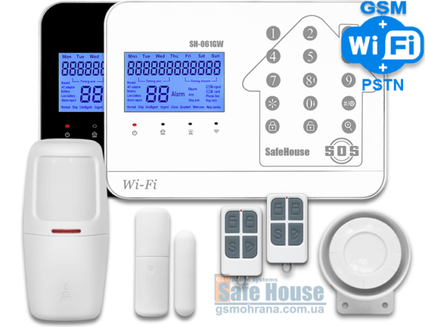 GSM + WIFI сигнализация SH-061GW - white Wi-Fi