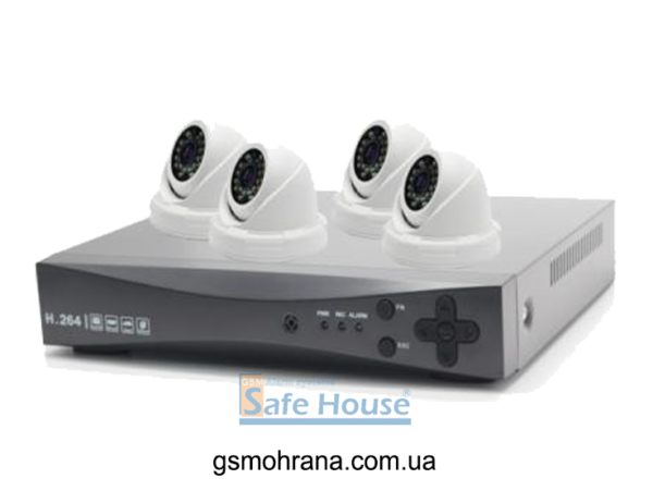 Комплект видеонаблюдения на четыре камеры | Комплект відеоспостереження на чотири камери