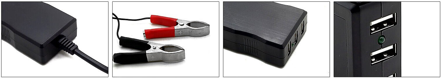 USB зарядка от аккумулятора 8-24В с "крокодилами" C-25