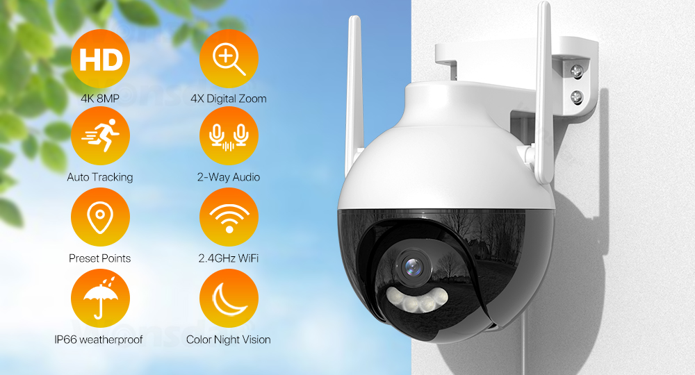 Уличная обзорная 2K WIFI IP камера BESDER A18