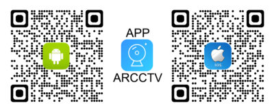 QR-коди на застосунок ARCCTV для Android та iOS