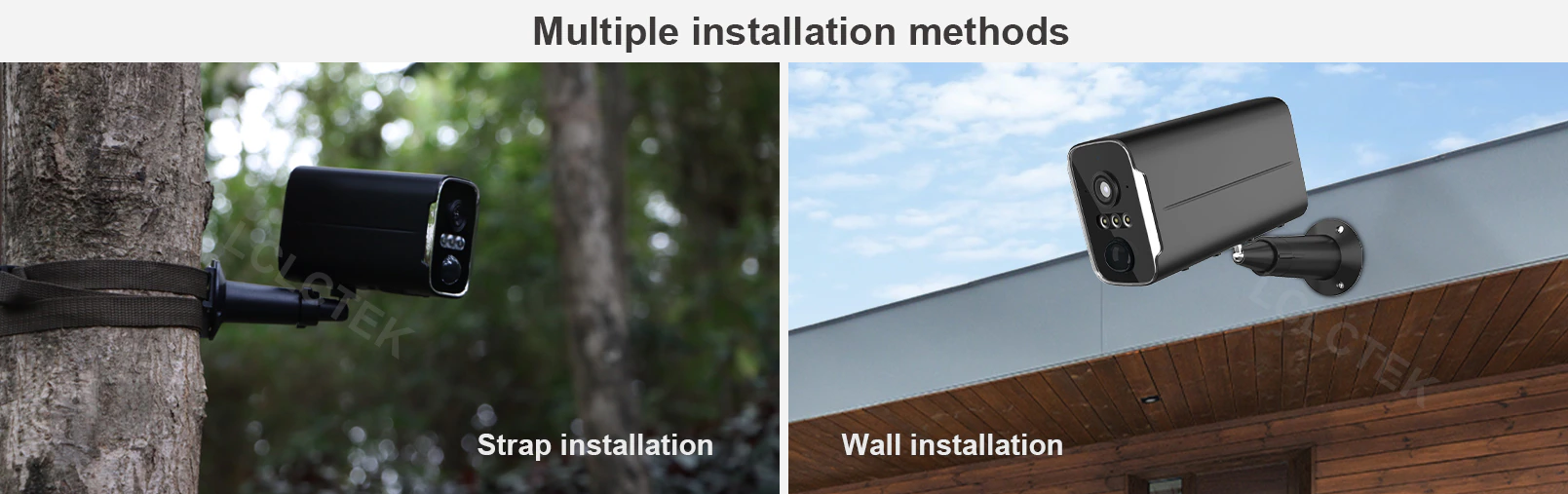 4MP Вулична 4G камера LOCTEK S6-PRO – Два види монтажу 4MP Вулична 4G камера на потужному акумуляторі 30000 мАг LCTEK S6-PRO