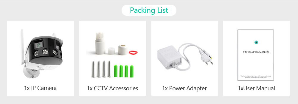 Широко-обзорная 180° 2-хобъективная 4K WI-FI IP камера BESDER N4 | Широко-оглядова 180° 2-хоб'єктивна 4K WI-FI IP камера BESDER N4