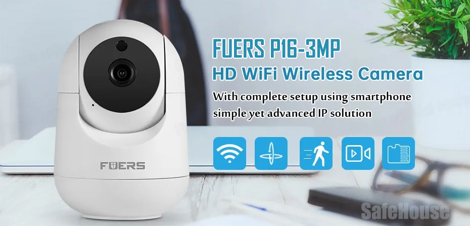 Tuya смарт IP камера з автостеженням Fuers P16-3MP/5MP