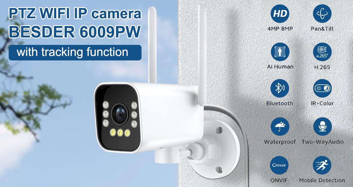 Поворотна WIFI IP камера з функцією стеження BESDER 6009PW Поворотна WIFI IP камера з функцією стеження BESDER 6009PW