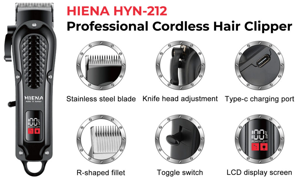 Акумуляторна машинка для стрижки волосся Hiena HYN-212