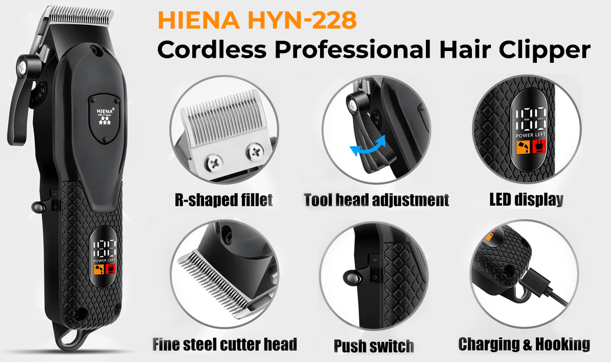 Беспроводная машинка для стрижки волос Hiena HYN-228